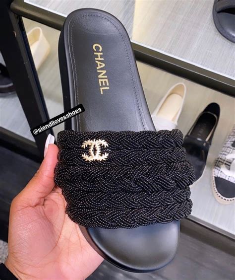 pearl chanel slides